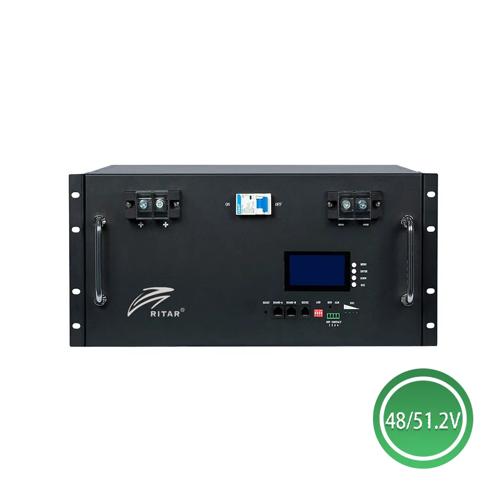 New Arrival High Technology 48V/51.2V Ritar 100ah 200ah 300ah LiFePO4 Power Rack Mount Style Storage Solar Lithium Battery with Smart BMS System