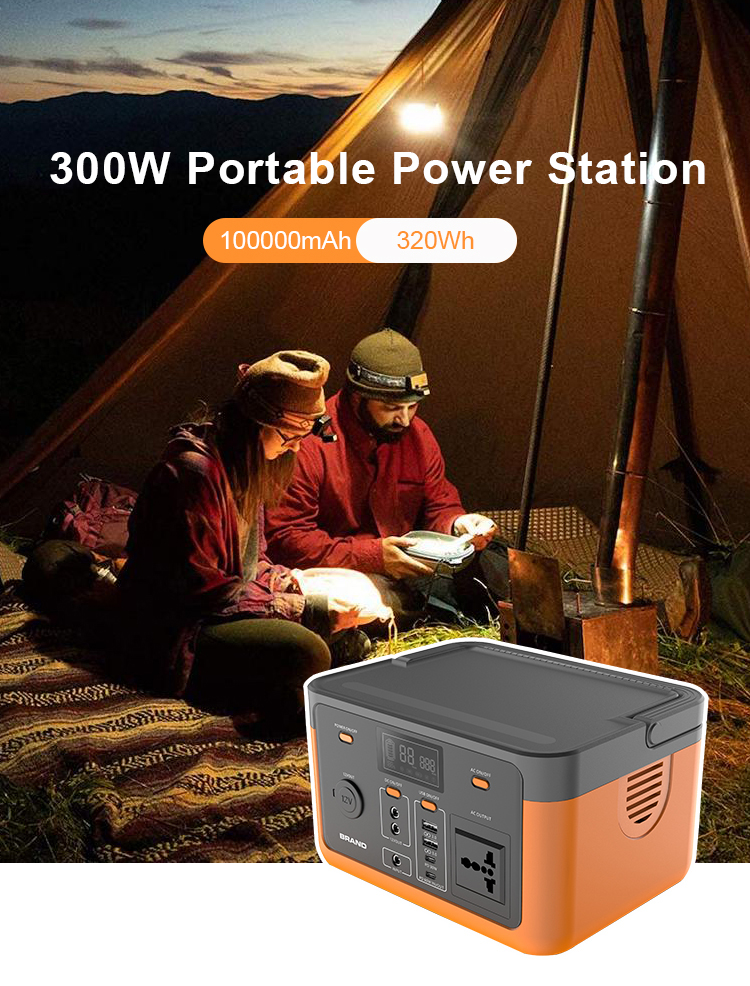 2022 Best Selling Renewable Energy Backup Power Supply Portable Lifepo4 Battery Solar Inverter Power Station 300W