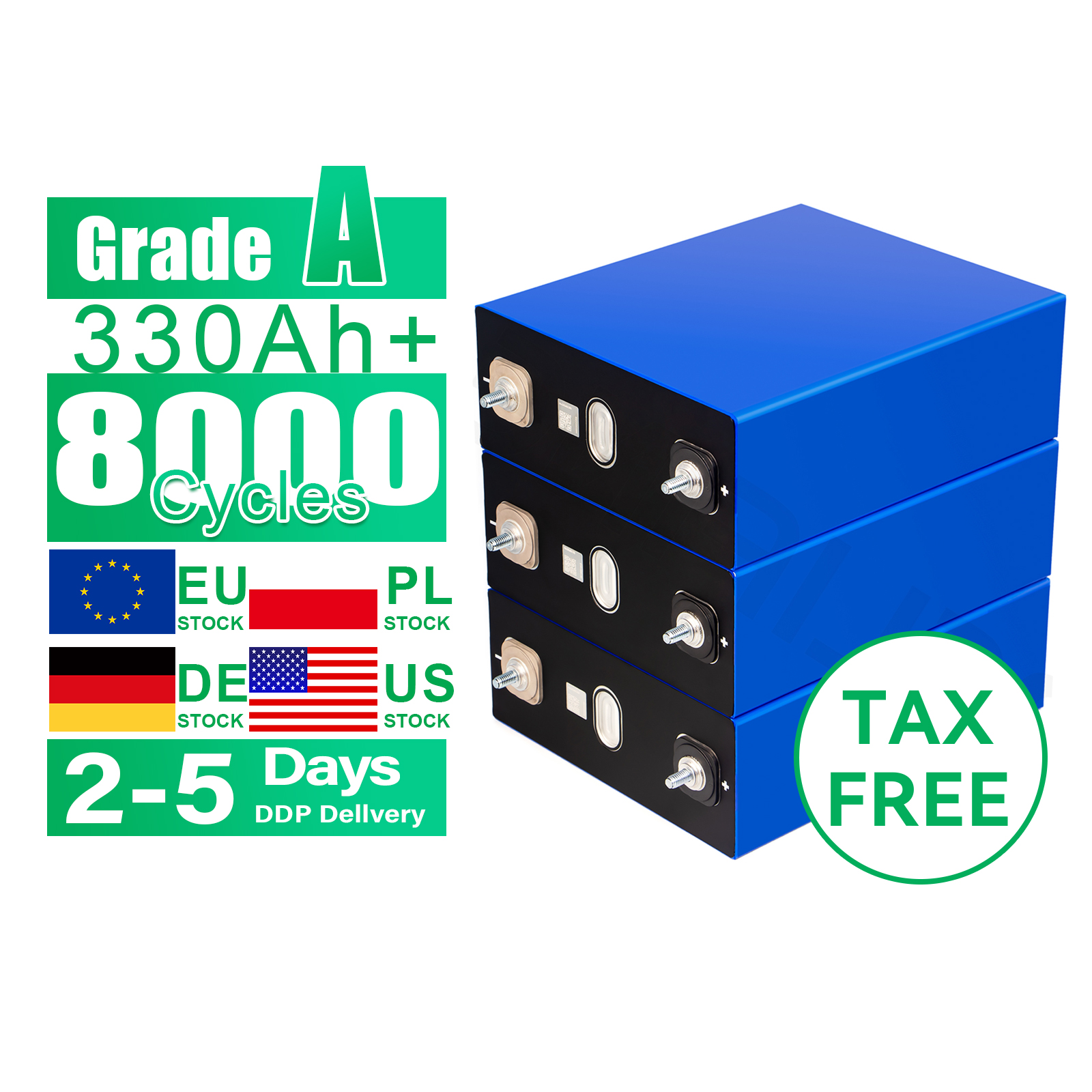 Sunwoda 330Ah Lifepo4 Poland Stock 8000 Cycle 3.2v 300Ah 314Ah 320Ah 330Ah LIFEPO4 Gotion 314 Ah Eu Stock