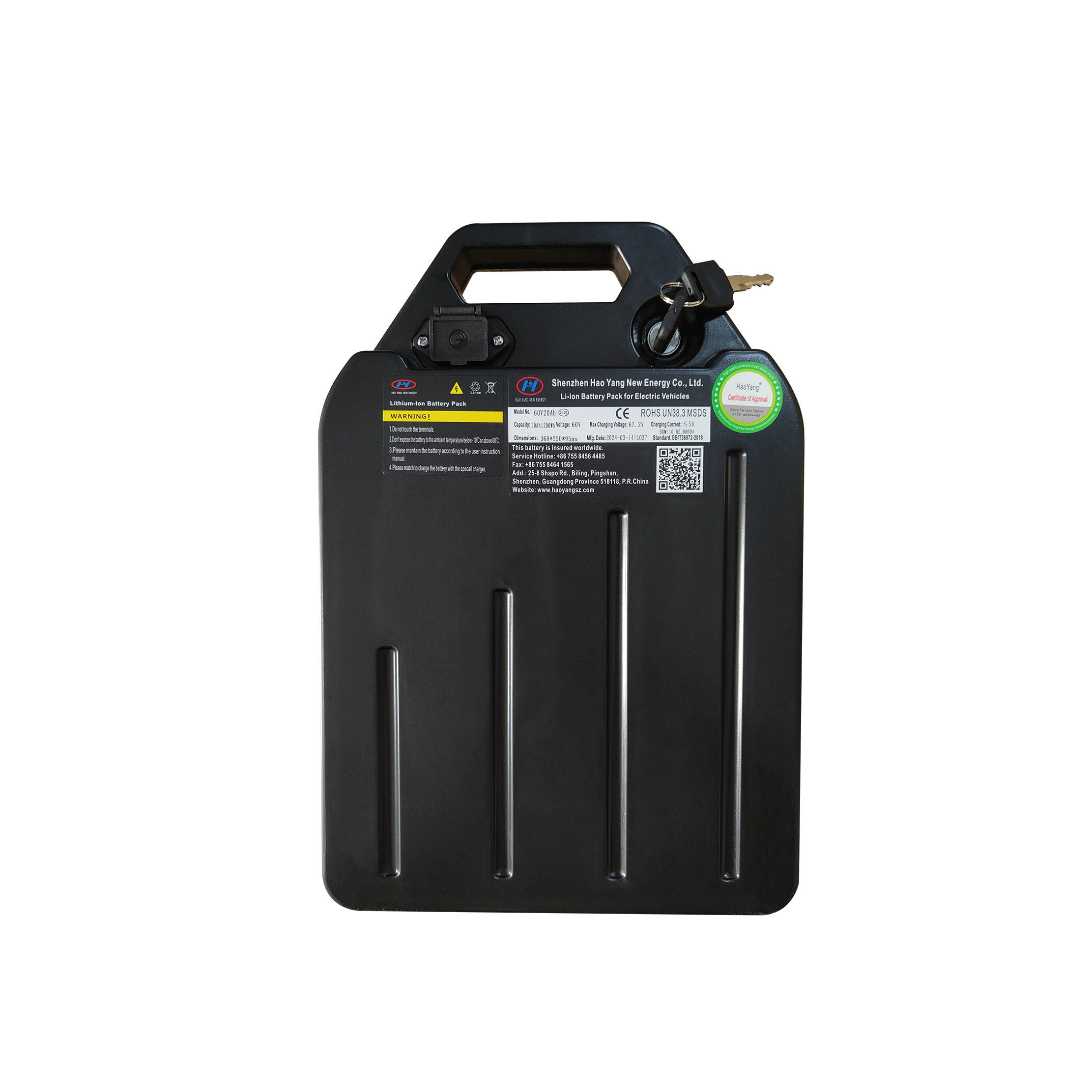 HAO YANG NEW ENERGY Electric Scooter/Ebike Battery Li-ion 18650 60V 18.2Ah 1000 Cycles -20-40