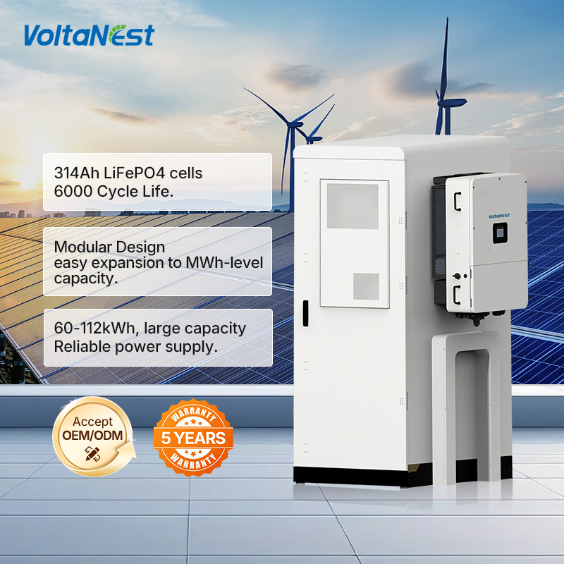 VoltaNest Hybrid 100kWh 50KW 96 kWh LiFePO4 Solar All in One C & l Battery Energy Storage System for Renewable Projects