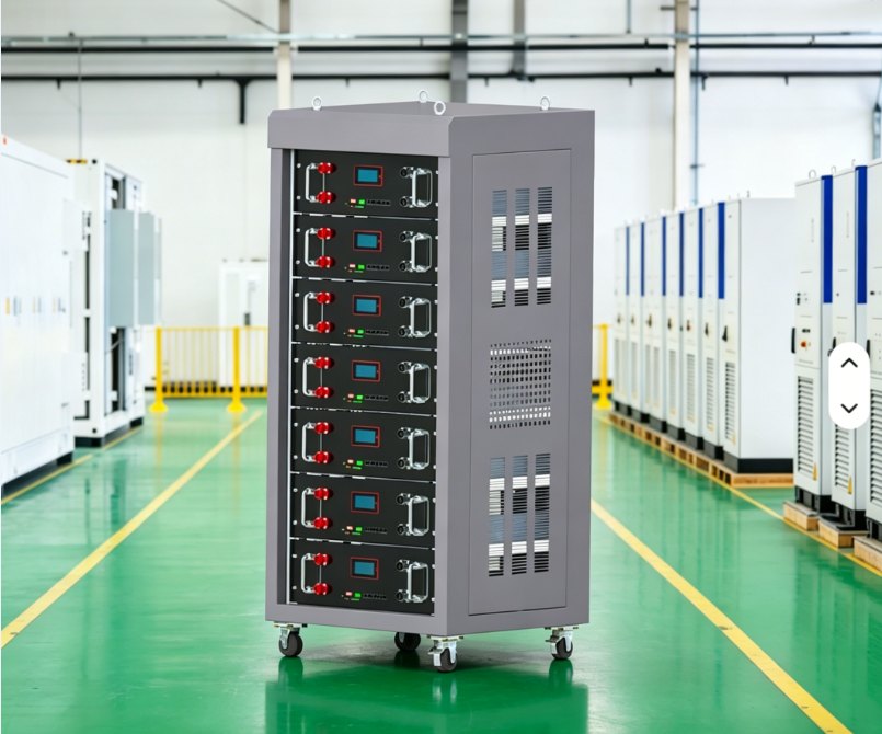 Commercial Vertical Energy Storage Cabinet 51.2V600AH LiFePO4 30.7KWh 55kVA Smart BMS IP54