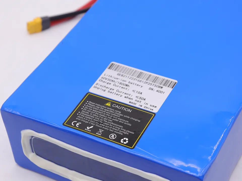Rechargeable High Quality 24v 36v 48v 60v 72v 10ah 20ah 30ah 50ah Lithium Battery Pack Suitable for Scooter Ebike