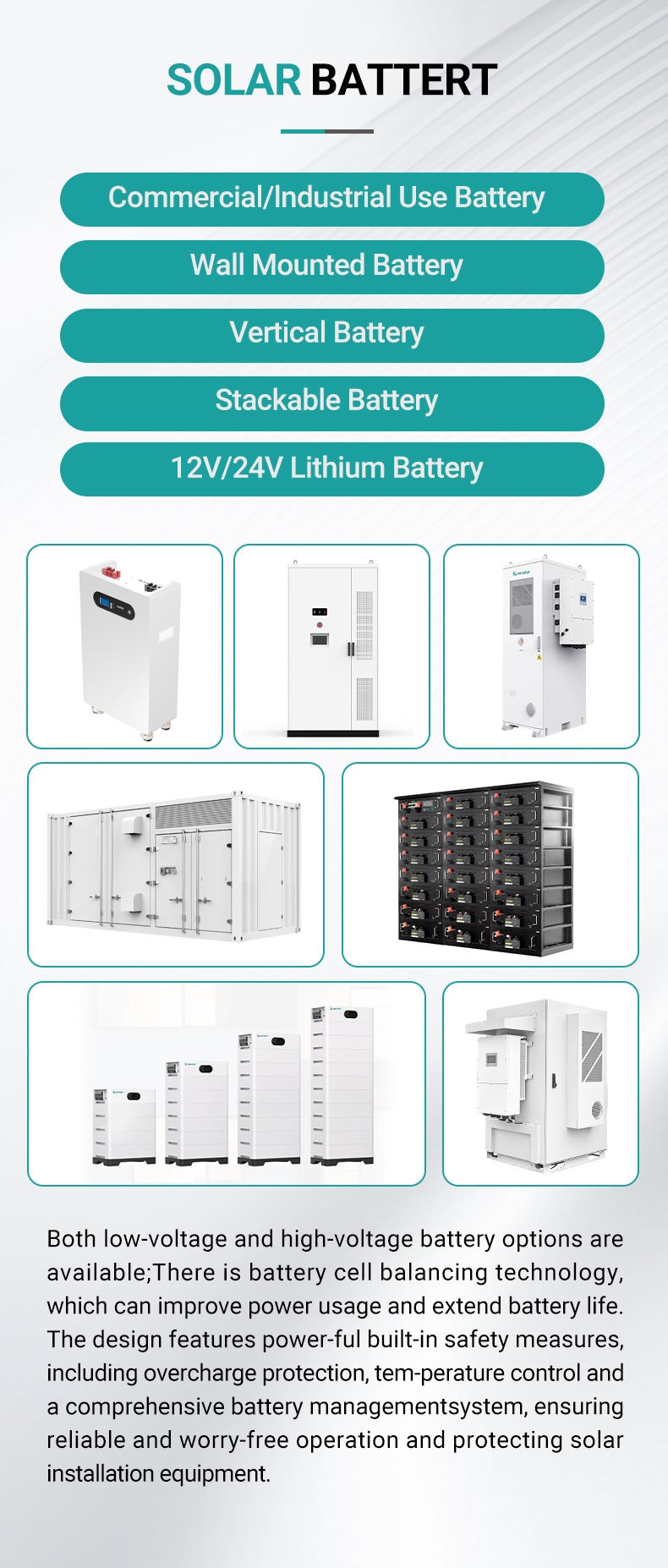 Solar energy storage battery details