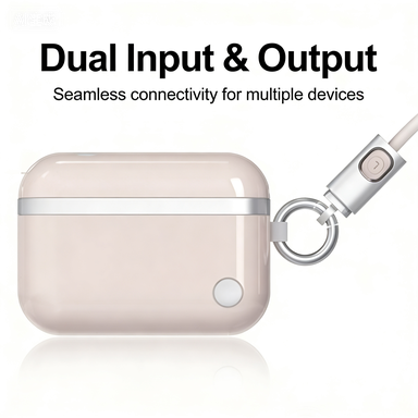 10000mAh Power Bank Detachable USB C Cable Phone Lanyard Style LED Display for Travel Emergency Charging