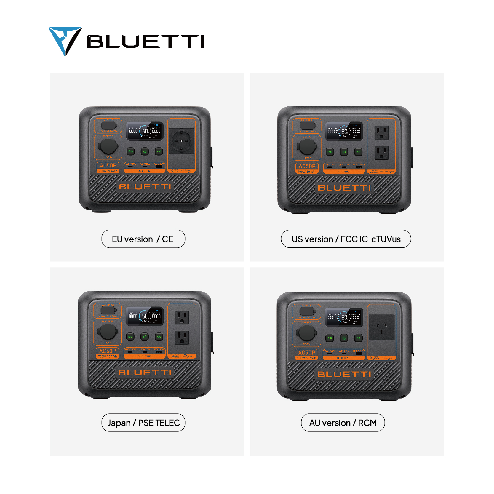 Bluetti Portable Solar Generator AC50P Ac Power Bank Mobile Lithium Battery Spare 600W 700W Power Station