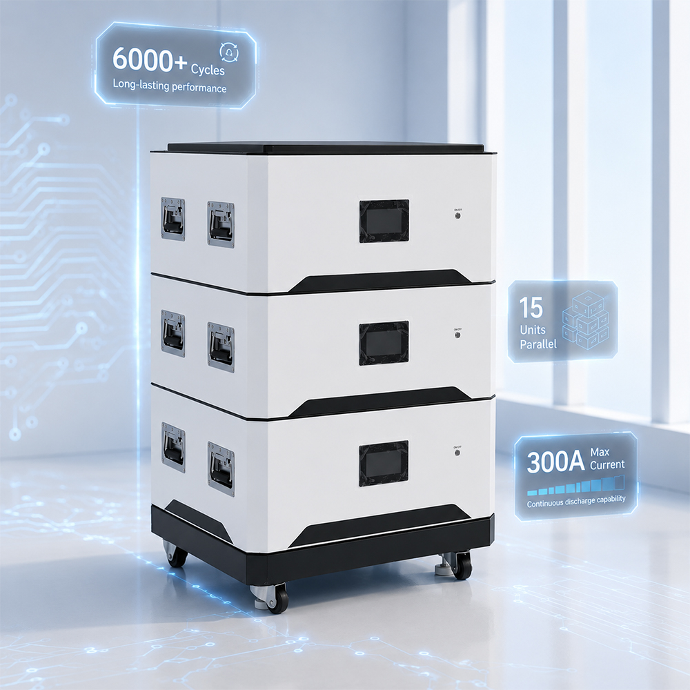 All-in-One Residential Battery Pack 51.2V 15KWH 30KWH 45KWH Stacked Lithium Energy Storage Battery Solar Energy Storage System