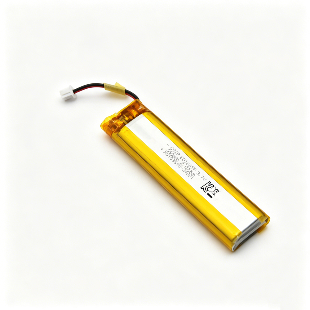 Pouch Lithium Polymer Battery 601665 560mAh 3.7V Li-Polymer Batteries KC Certificate JST PH2.0 Connector Lipo Battery