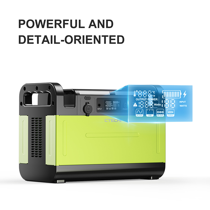 1500W Electric Portable UPS Lithium Power Supply Station Solar Generator LiFePo4 Battery Home Camping Backup Power Supply