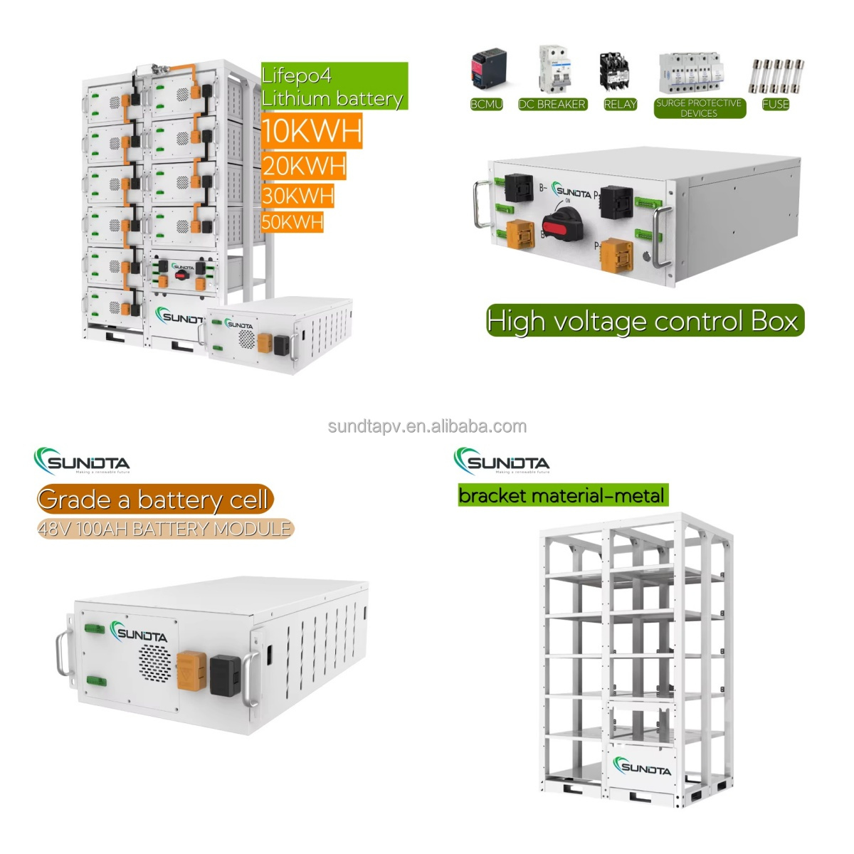 Solar Battery 51.2v 280ah 40kwh 50kwh 100kwh HV High Voltage LiFePO4 Lithium Battery for Commercial on Grid Energy Storage
