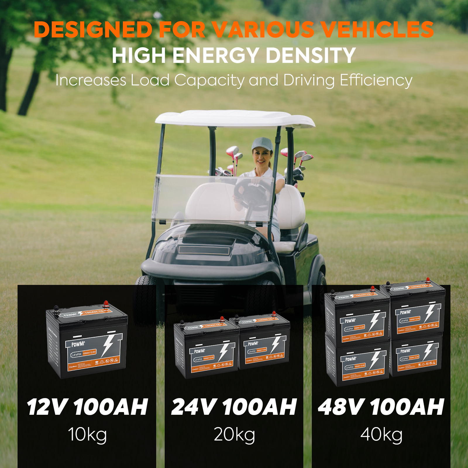 PowMr Wholesale Price 100AH 12.8V Supports 4 In Series High Life Energy Storage LiFePO4 Battery For Home Energy Storage