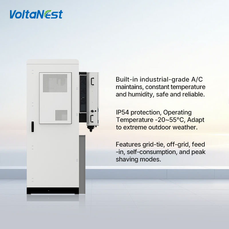 VoltaNest Hybrid 100kWh 50KW 96 kWh LiFePO4 Solar All in One C & l Battery Energy Storage System for Renewable Projects