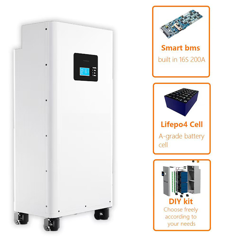 51.2V 314AH 16KWH DIY LiFePO4 Energy Storage Unit with CAN Communication Wall Mount Design for Household off Grid Solar Energy