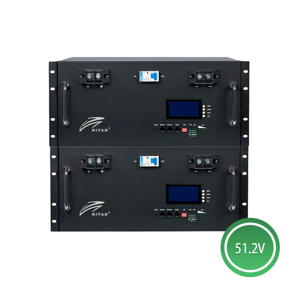 Easy Installation Ritar Brand High Technology Rack Style Li-ion 48V/51.2V Solar Lithium LiFePO4 Power Storage Battery for Inverter Use with Smart BMS System