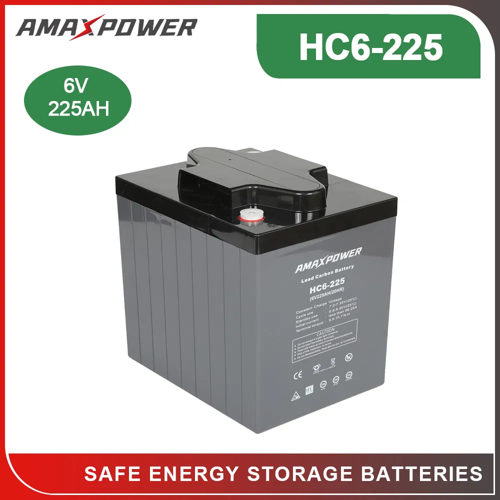 Amaxpower Best Selling Advanced Technology 6V 225ah 230ah 280ah 300ah Lead Carbon Power Solar-Battery for Smart Grid and Micro Grid System Application