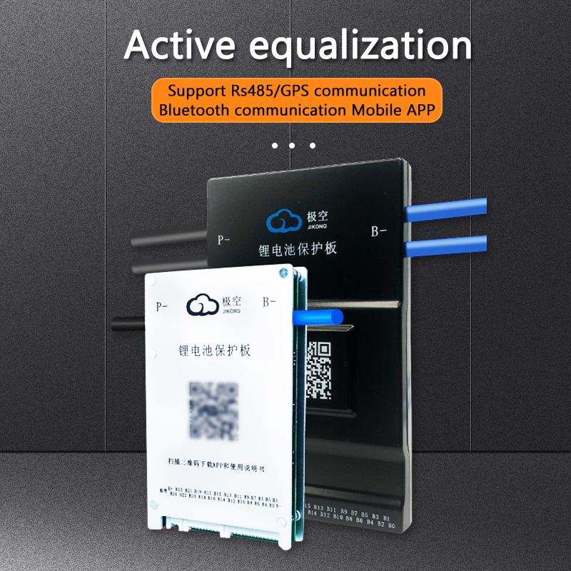 JK BMS 2A Active Balance 16S Lifepo4 Smart BMS Lifepo4 Battery Management System BMS for 12V 24V 48V 60V 72V 50A 60A 100A 200A