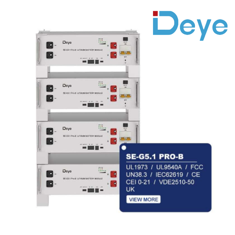 Deye Se-G5.1 PRO-B 51.2V 100ah LiFePO4 Battery for Backup Power in Telecommunication Towers and Remote Monitoring Stations