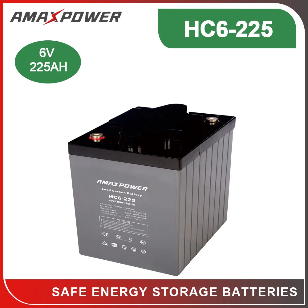 Amaxpower Best Selling Advanced Technology 6V 225ah 230ah 280ah 300ah Lead Carbon Power Solar-Battery for Smart Grid and Micro Grid System Application