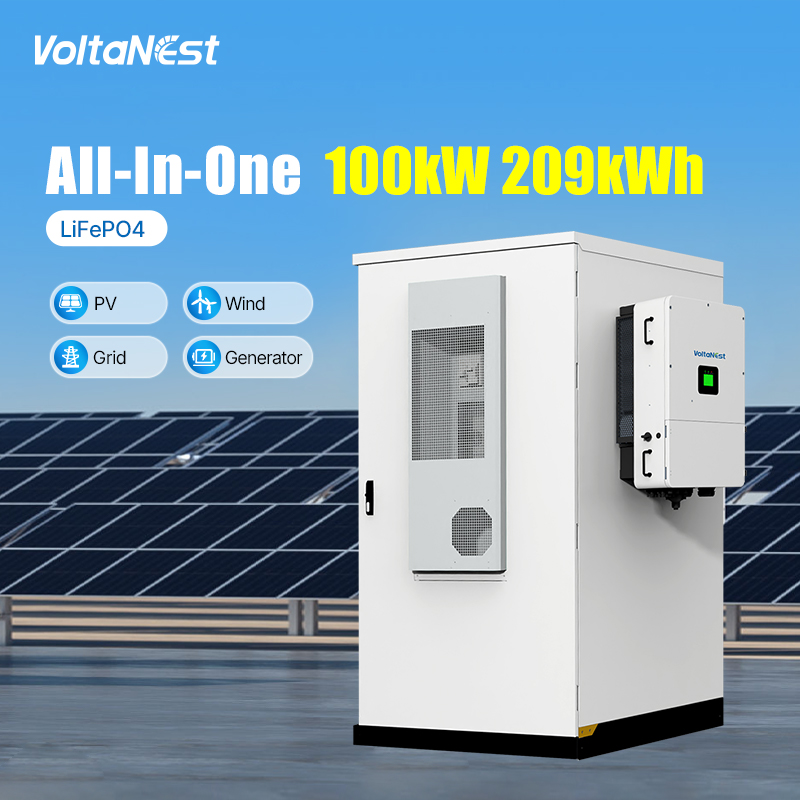 VoltaNest 200kWh 209kwh High Voltage Solar Energy System 100kW ESS Cabinet All in One Industrial and Commercial Battery Storage