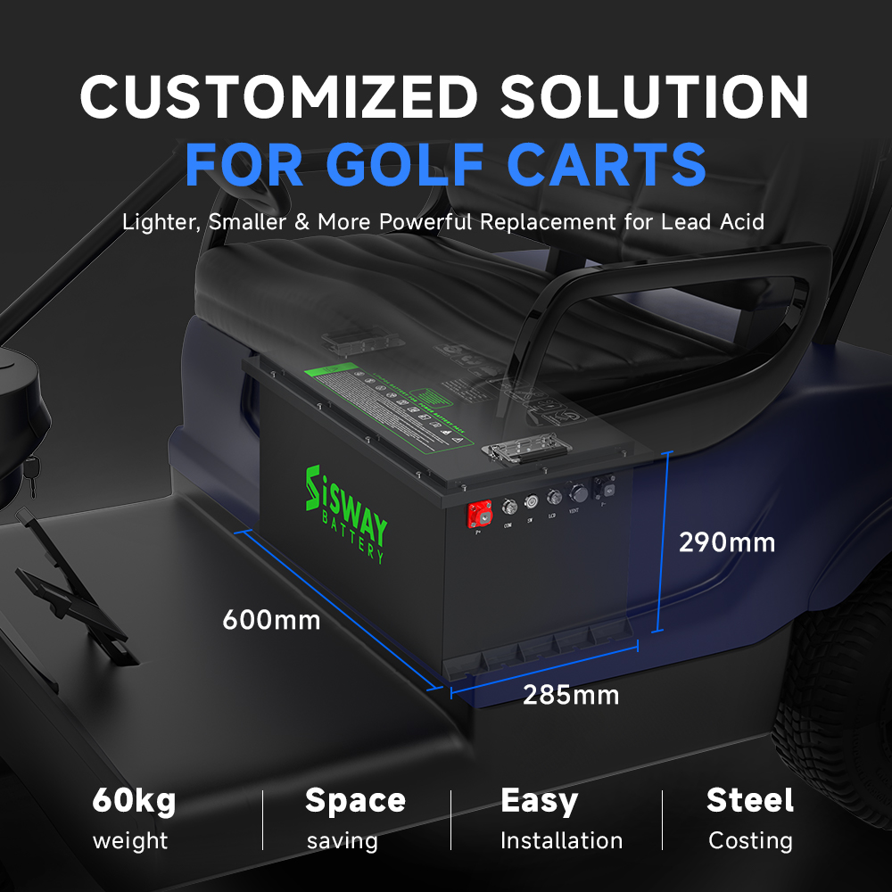 Factory Custom LiFePO4 Golf Cart Batteries 36V 48V 72V 96V 100Ah 200Ah 300Ah Lithium Ion Battery Packs for Golf Cart
