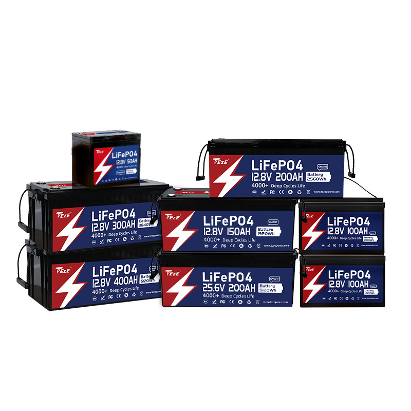 12V/24V 300Ah 200Ah 280Ah 400Ah LiFePO4 Solar Batterie with Smart 200A Daly BMS, RS485/RS232/CAN Communication Ports