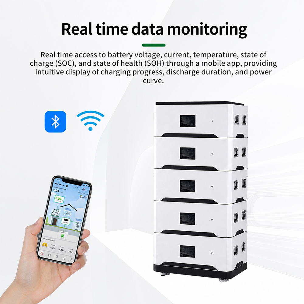 All-in-One Residential Battery Pack 51.2V 15KWH 30KWH 45KWH Stacked Lithium Energy Storage Battery Solar Energy Storage System