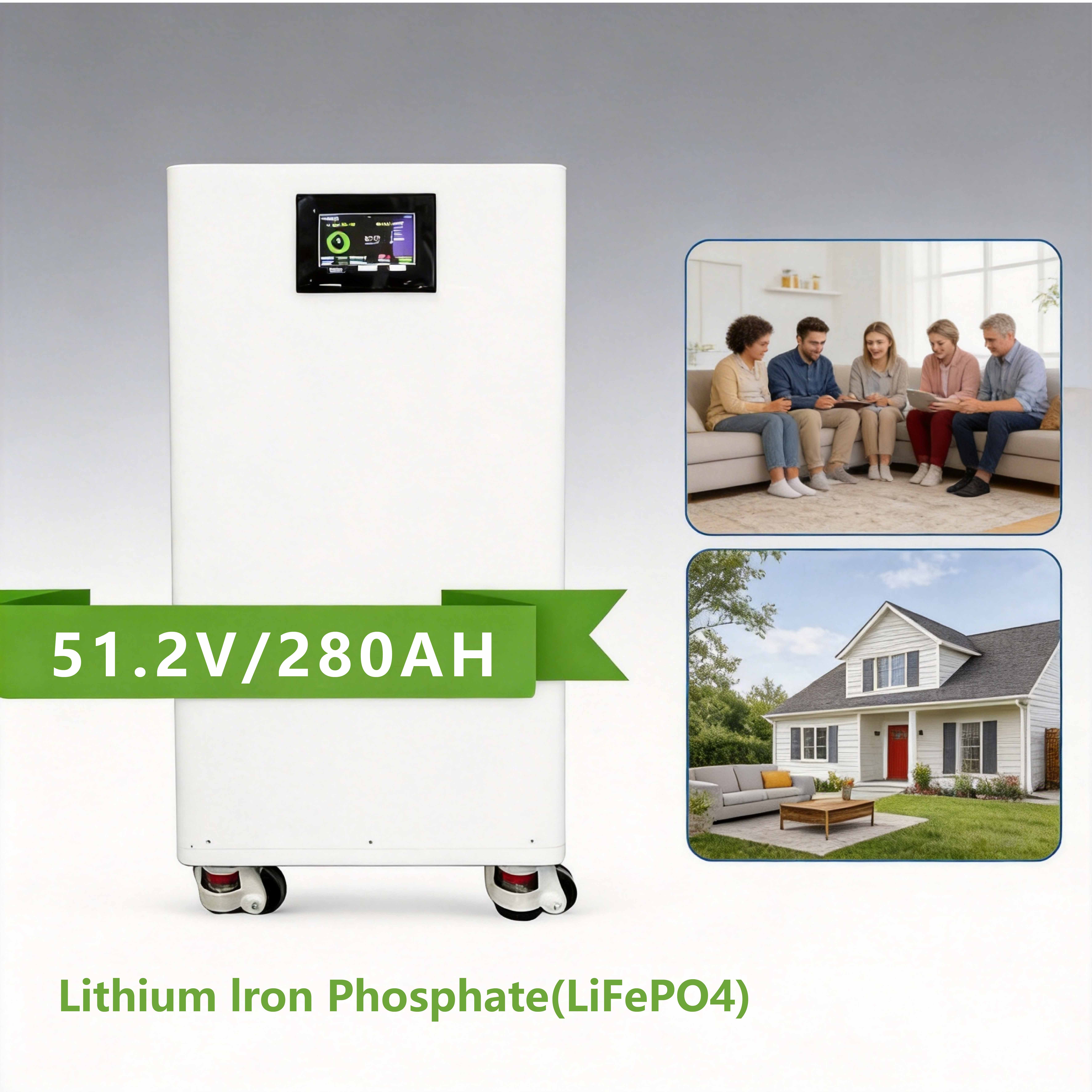 Lithium Ion Battery Home Energy Storage System 51.2V 314Ah 16Kwh 17Kwh Solar Battery With LCD Touch Screen