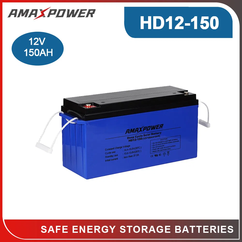 Amaxpower Good Quality Bateria Emergency and Security System 12V 100/135/150ah Rechargeable Deep Cycle Gel Battery for Telecommunication/Agricultural-Machinery