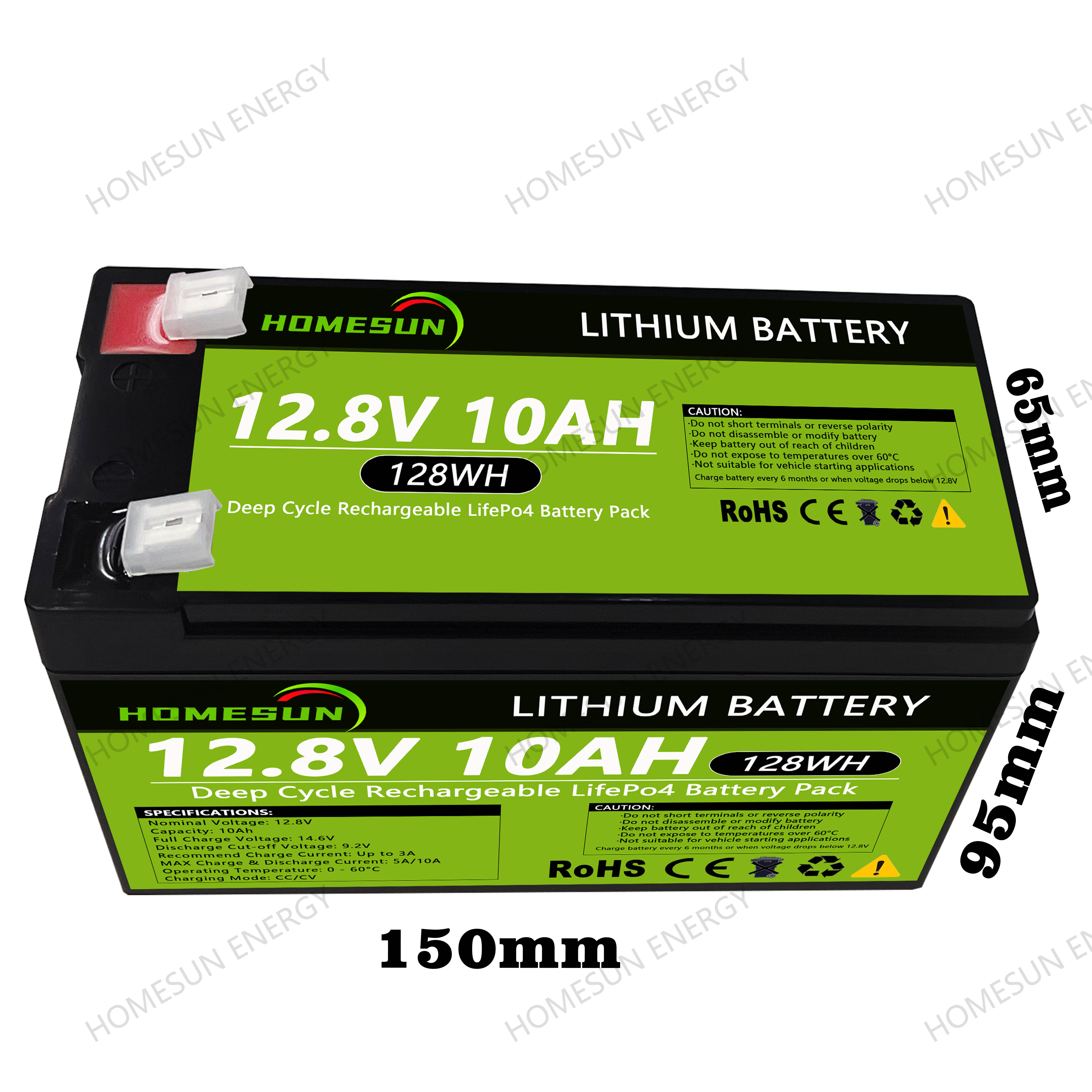 12.8V 10AH Side