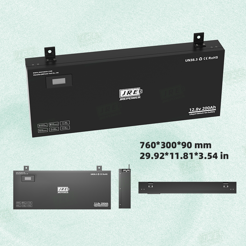 LiFePO4 12.8V 200Ah Deep Cycle Semi-Solid State Lithium-Ion Battery Pack Super Slim IP65 RV Off-Road Vehicle Marine Use