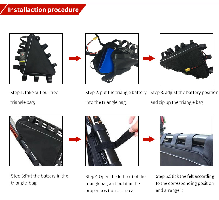 Wholesale 2000W 3000W 5000W 8000W E Bike Battery 48V 52V 60V 72V 20Ah 28.8AH 30Ah 40Ah Triangle Battery Pack for Ebike