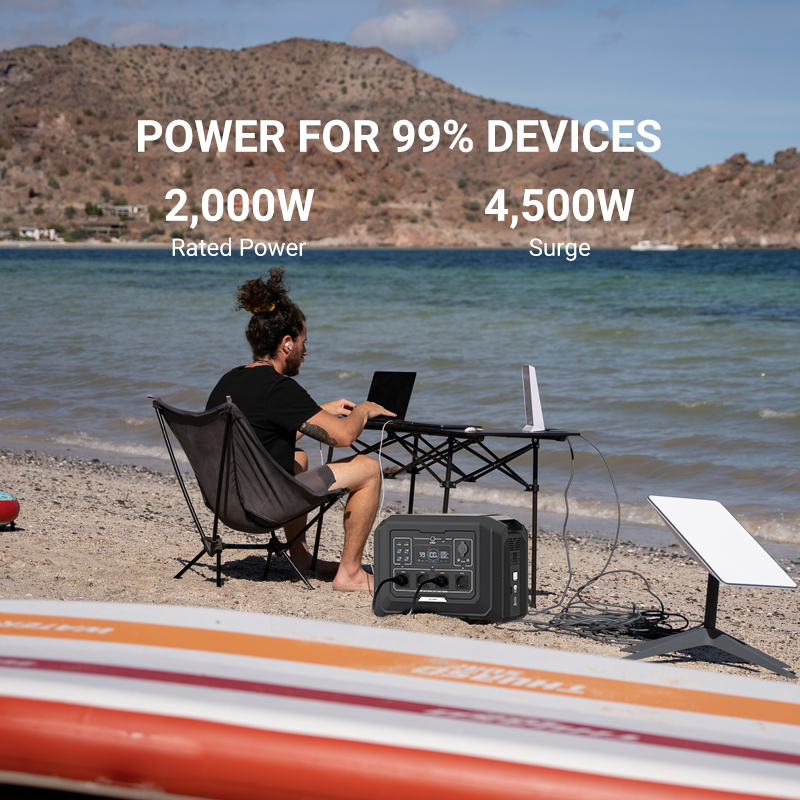 SOUOP 2000w Mobile Backup Home Lifepo4 Bty Outdoor Pure Sine Wave Charging Camping Solar Generator 1024wh Portable Power Station