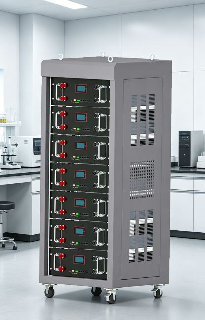 Commercial Vertical Energy Storage Cabinet 51.2V600AH LiFePO4 30.7KWh 55kVA Smart BMS IP54