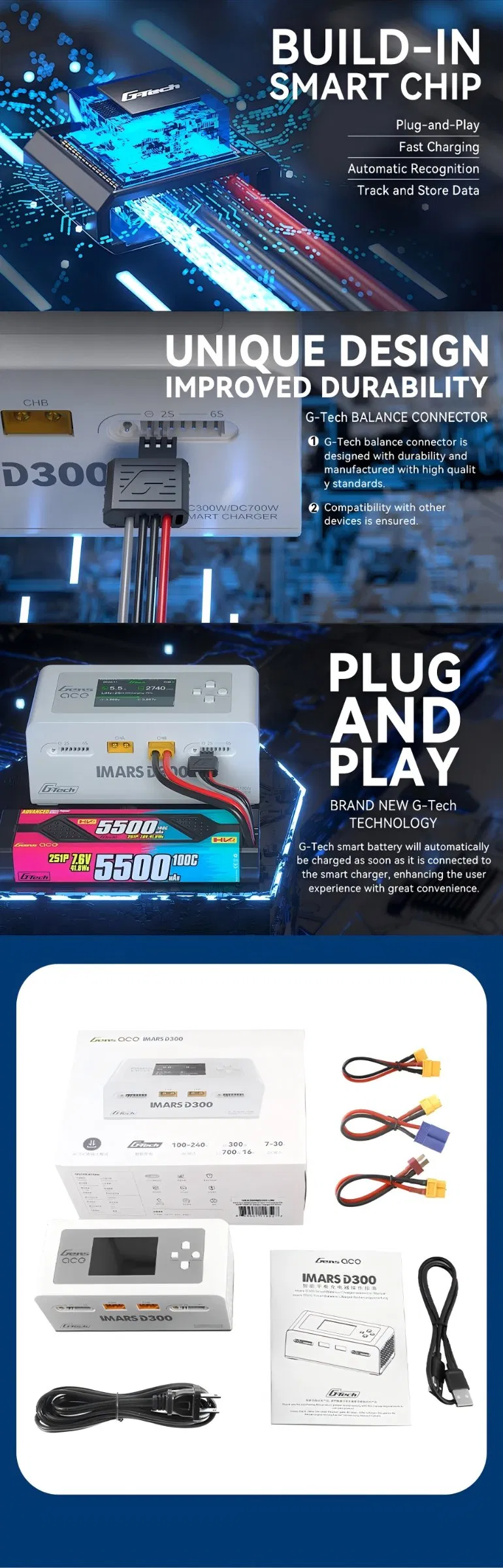 D300 Smart Charger View 3
