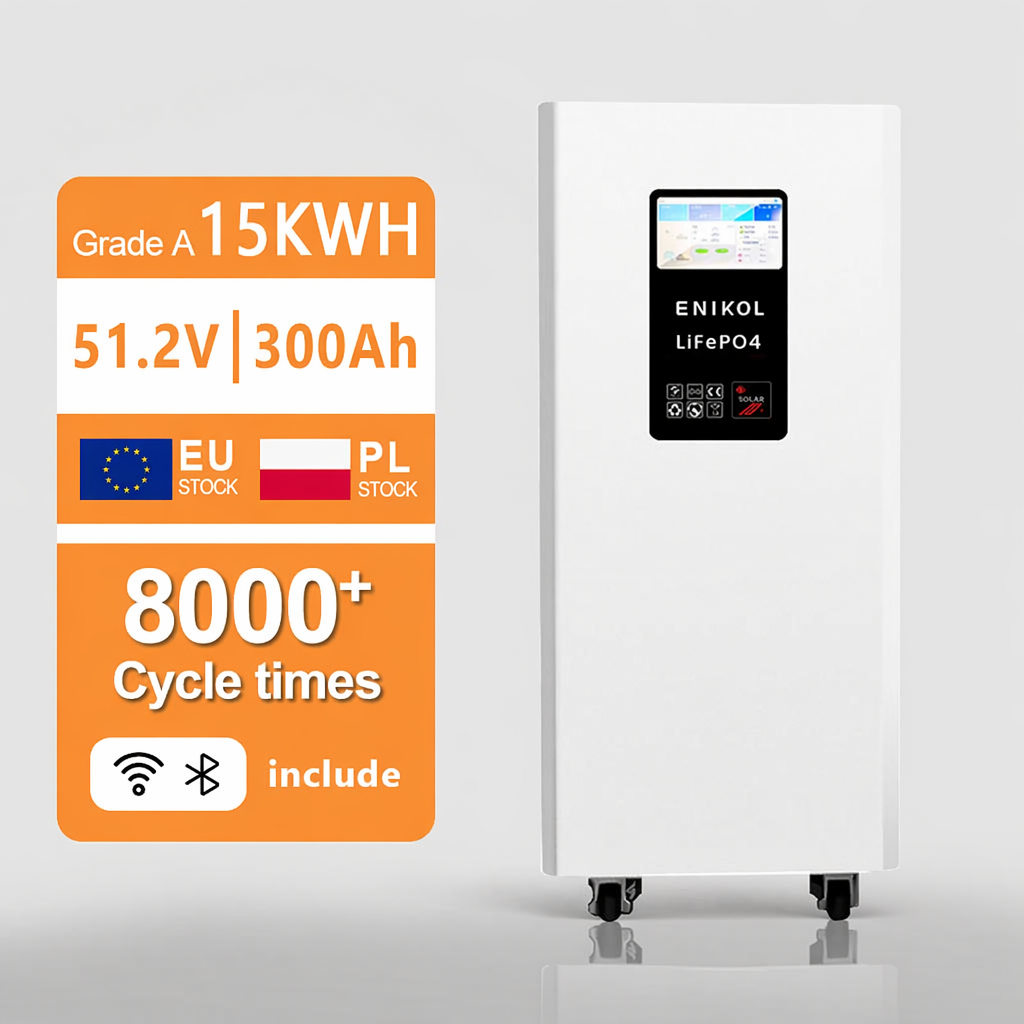 EU Stock 8000+ Cycles Batterie Lithium 15KWH Solar Battery 48V 300AH Household Energy Storage