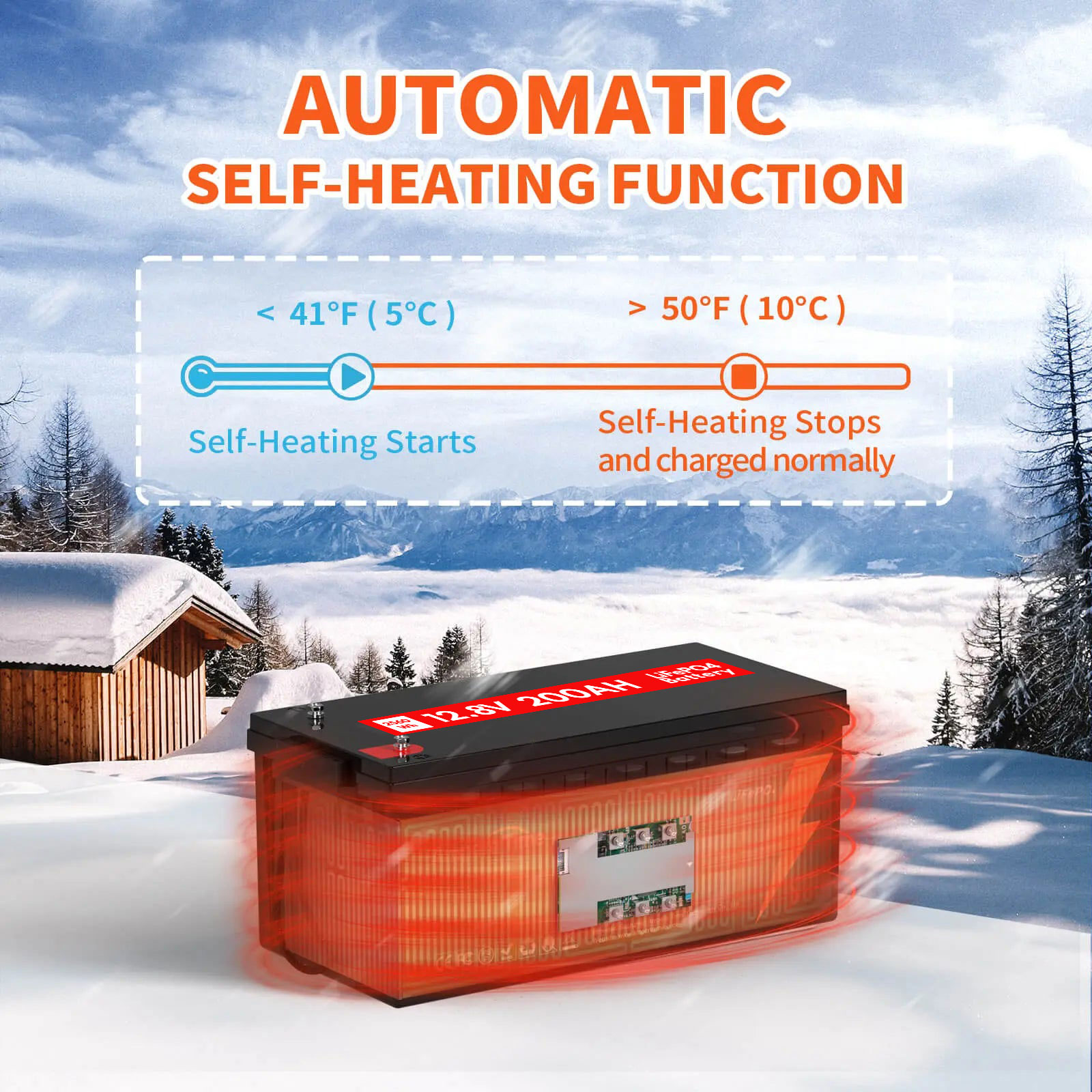 24V 280Ah Self-Heating LiFePO4 Lithium Battery 25.6V 300AH 200AH 100AH with Bluetooth for RV Marine Solar Home Energy Storage