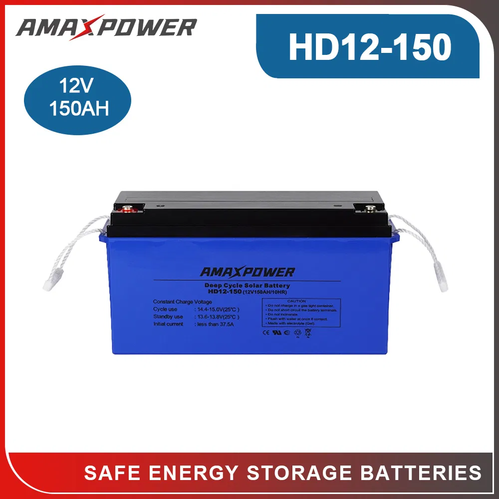 Amaxpower Good Quality Bateria Emergency and Security System 12V 100/135/150ah Rechargeable Deep Cycle Gel Battery for Telecommunication/Agricultural-Machinery