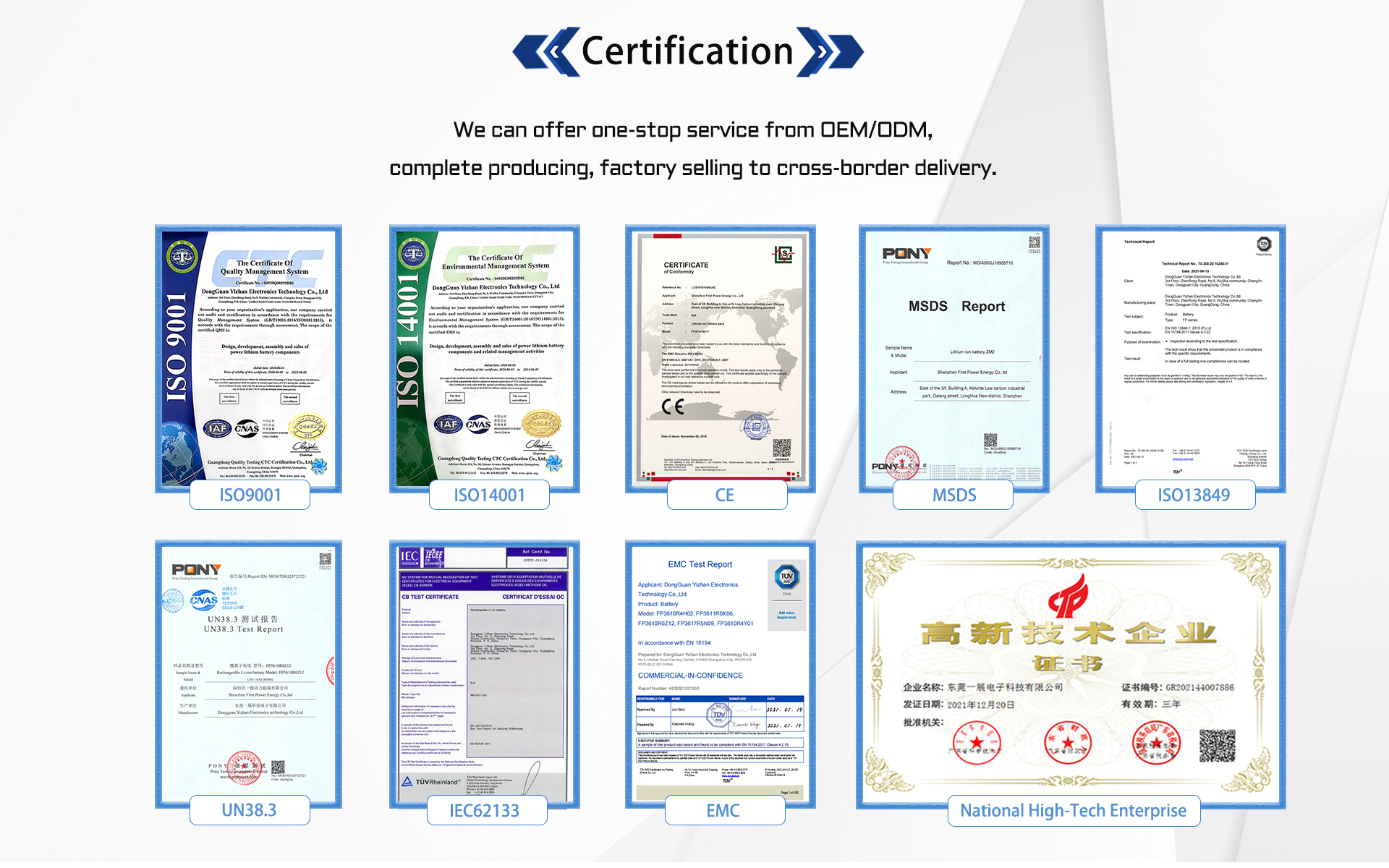 Certifications