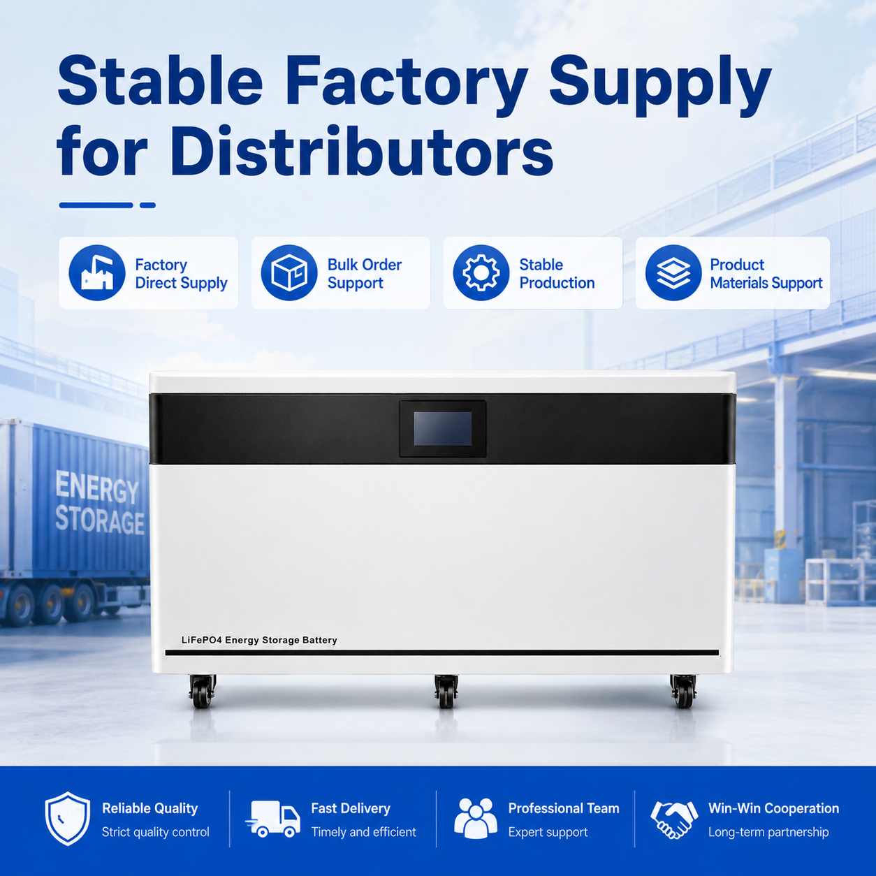 40kWh 800Ah LiFePO4 Solar Battery for Solar Distributors Residential Energy Storage Home Backup