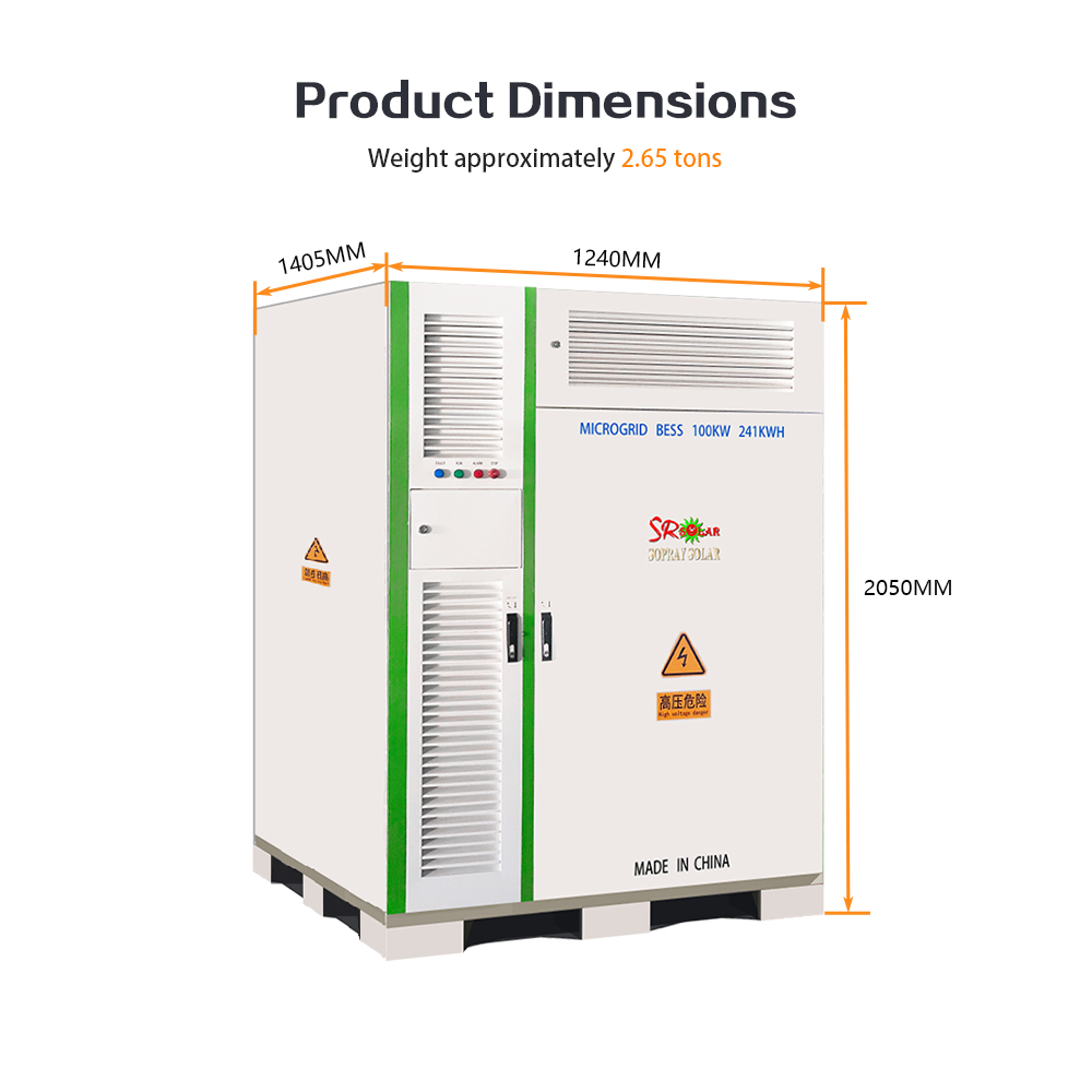 SRSOLAR SOPRAY HV-1 241/262 KWH LiFePO4 Industrial Commercial Large-Scale Energy Storage System Liquid Cooling for On/Off Grid