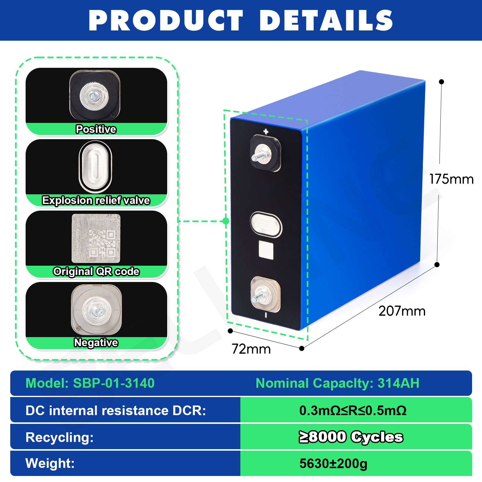 Eu Stock Gotion Sunwoda 3.2V 314Ah 320Ah Lifepo4 Battery Cells Prismatic Lithium Ion Batteries 330Ah Battery Lifepo4 For Solar