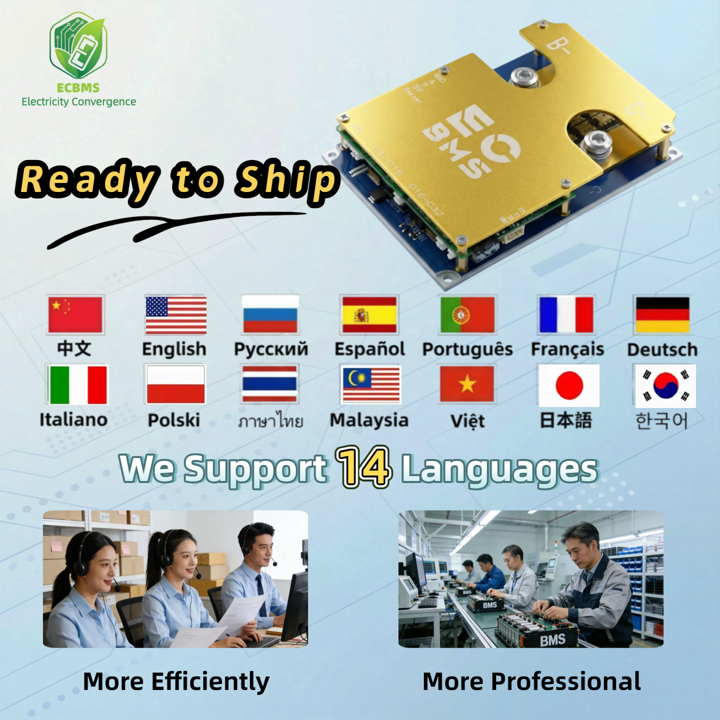 High Current Battery Battery Management System ECBMS 32s 24s 5s 60v 48v 100a 40a Active Balancer Battery Electric Motorcycle
