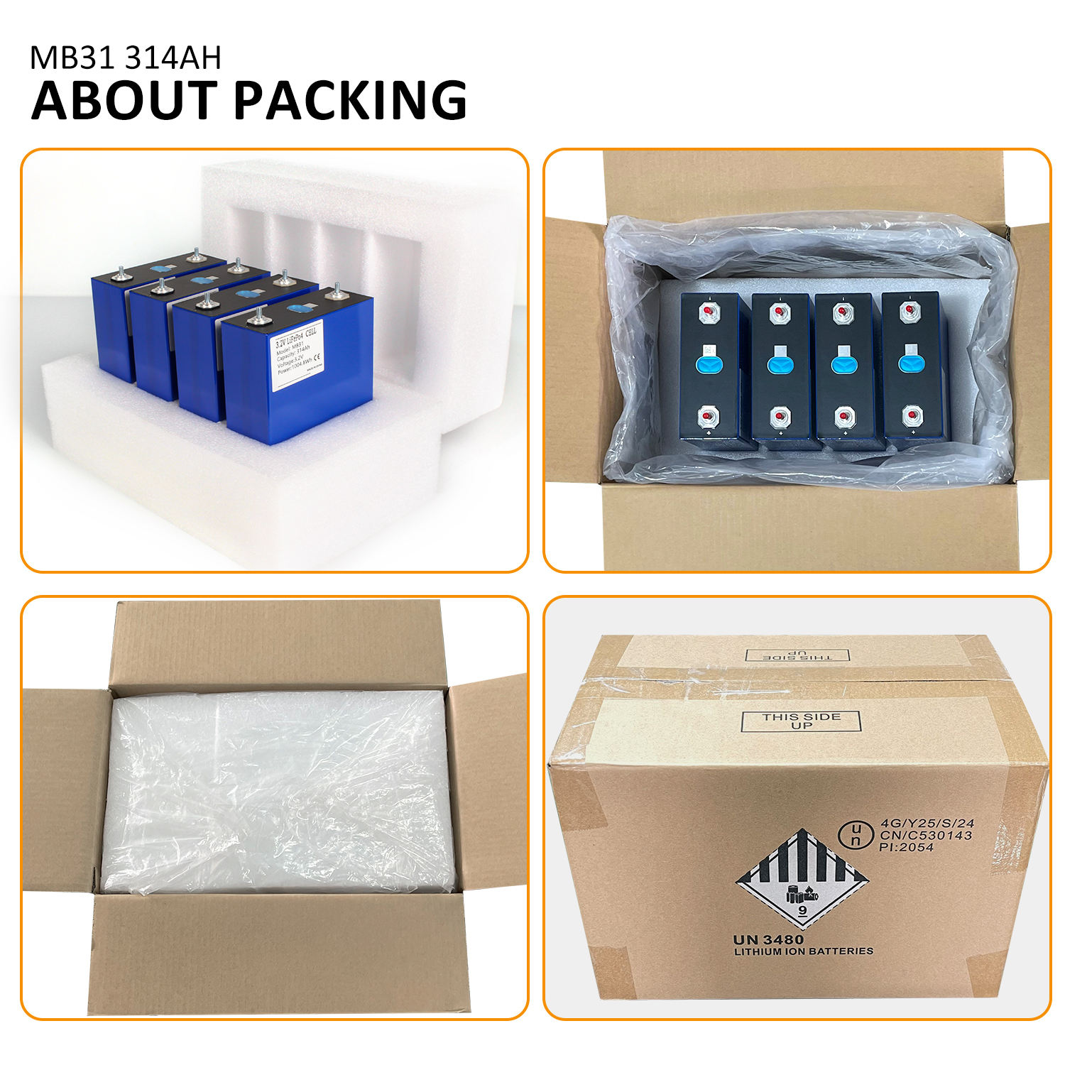 LF334Ah Lifepo4 Battery Grade A+ 3.2v 280Ah 280K 314AH 330Ah 340Ah 628Ah Prismatic Lithium Ion Batteries for 12/24v 48V ESS Pack
