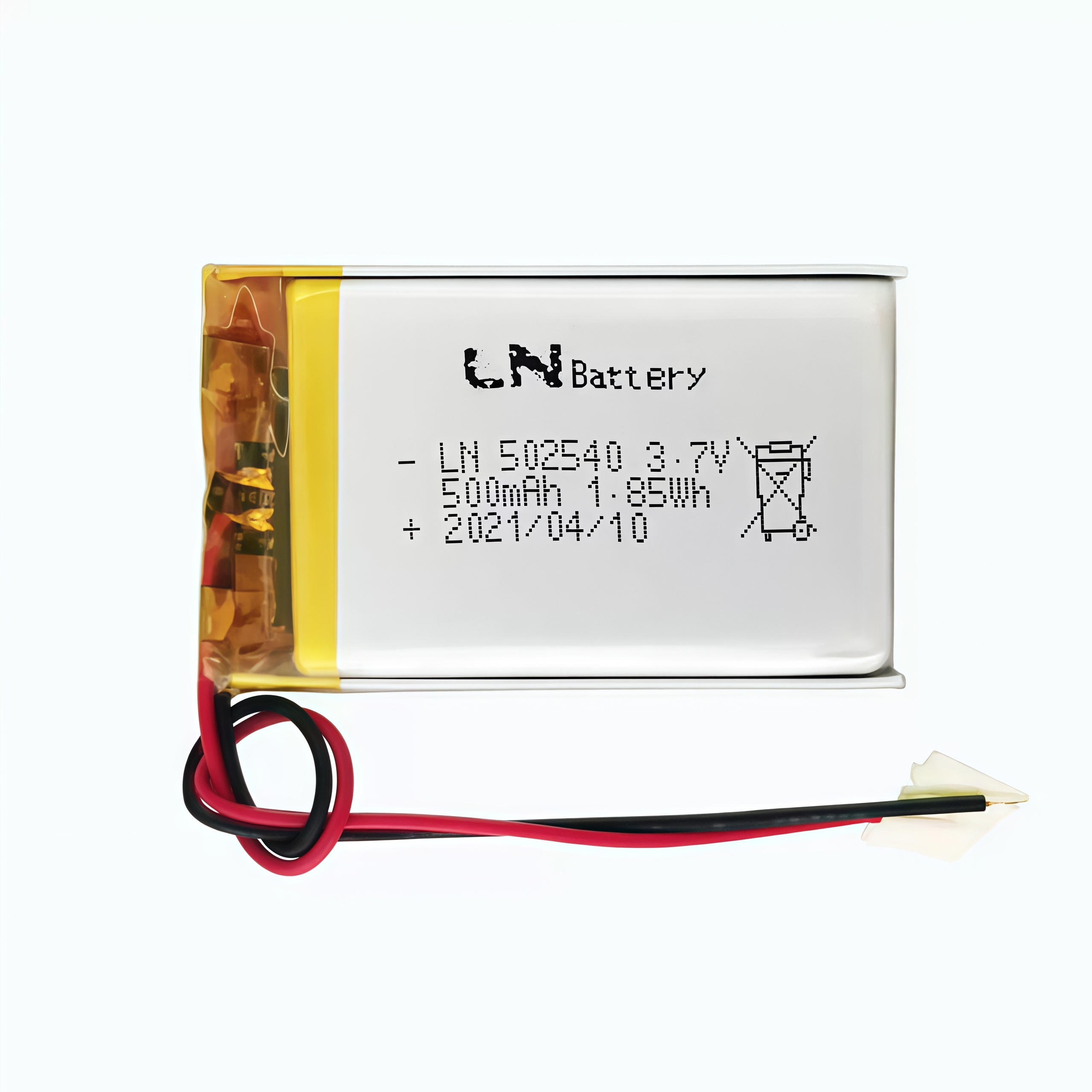 High Quality Rechargeable Pouch Lithium-Ion Polymer Battery 3.7V 500mAh Lipo 502540 Battery with PCM and Connector
