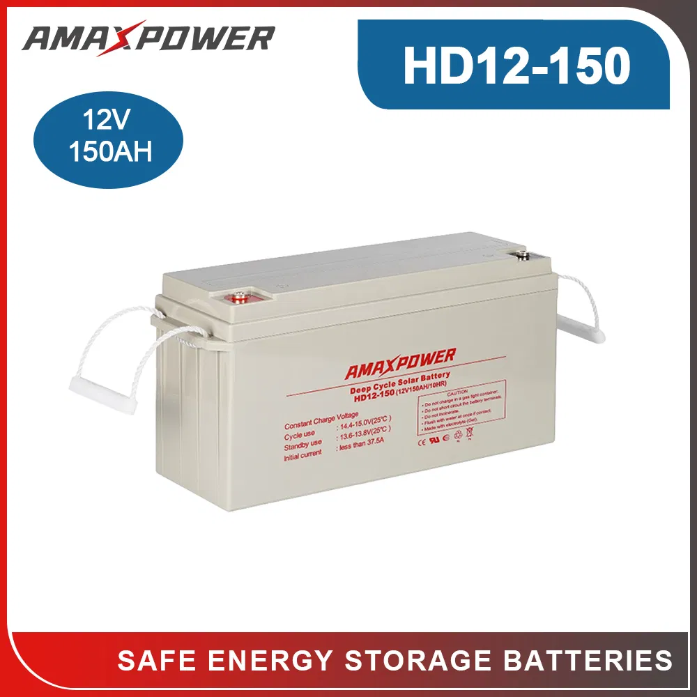 Amaxpower Good Quality Bateria Emergency and Security System 12V 100/135/150ah Rechargeable Deep Cycle Gel Battery for Telecommunication/Agricultural-Machinery
