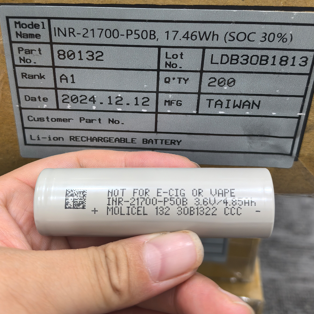 21700 Size Li Ion Battery Lithium ion Battery Cell Cell 3.6V 5000mAh For Portable Power Bank And DIY Projects