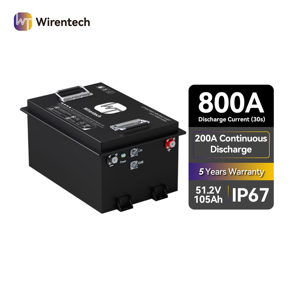 51.2V 105Ah Lifepo4 Golf Cart Battery IP67 Max 800A Discharge 200A Continuous Discharge Current 10.24kw Golf Car Lithium Battery