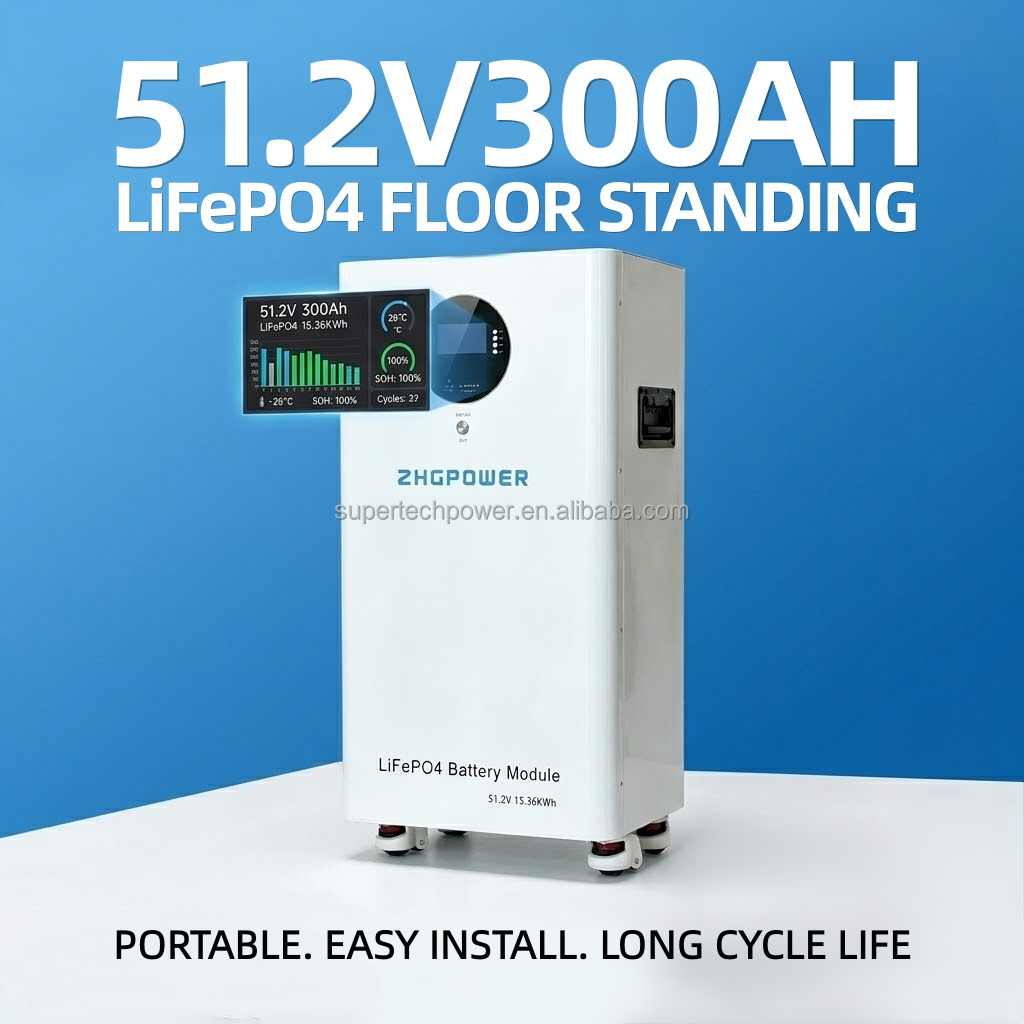 16kWh 15kWh 51.2V 300Ah 314Ah Lithium Battery Mobile Energy Storage Battery Pack 6000 Cycles for Off-grid Solar Power Systems