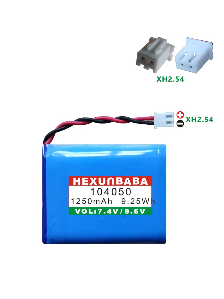7.4V 1250mAh 104050 504050-2S Polymer Li-Ion Battery for SATLINK TV Digital Satellite Finder Meter WS-6933 6923 DVB-S/S2 B265