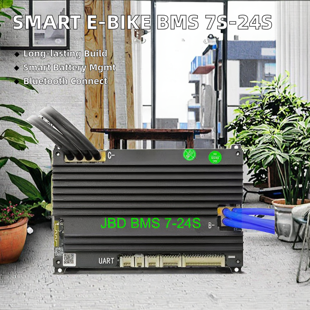 JiaBaiDa E Bike Smart Battery Management System for BMS 7S-24S with Build-in for Bluetooth 3.2V LFP 3.7V NMC UART Heating PCBA